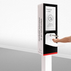 Antibacterial hand gel kiosk-EasyProtect-IPM France