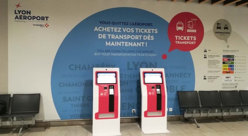 Interactive ticket vending kiosk -Aeroport de Lyon-flixbus-ouibus-IPM France