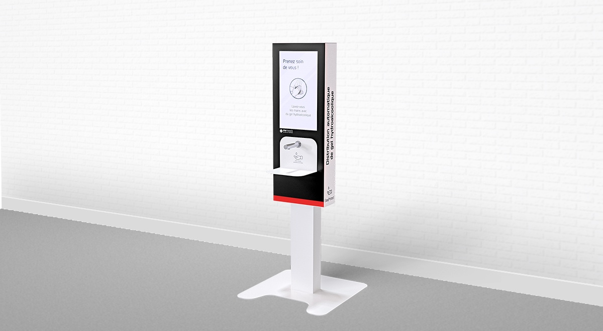 Antibacterial handgel dispenser kiosk-IPM France