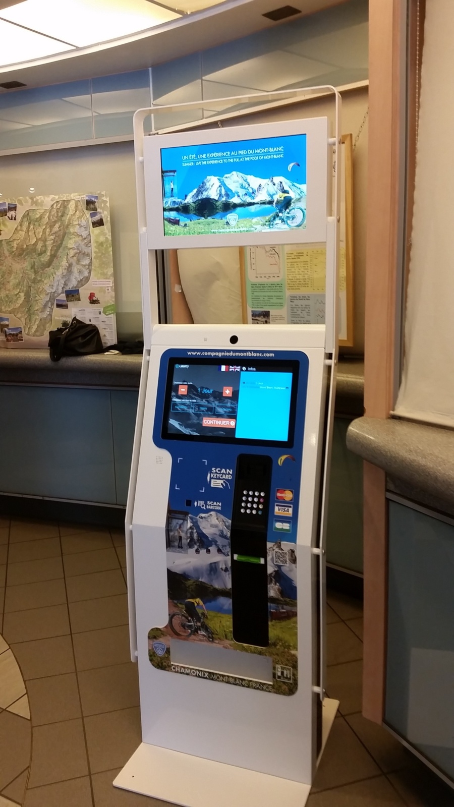 terminal táctil de distrbución recarga skipass