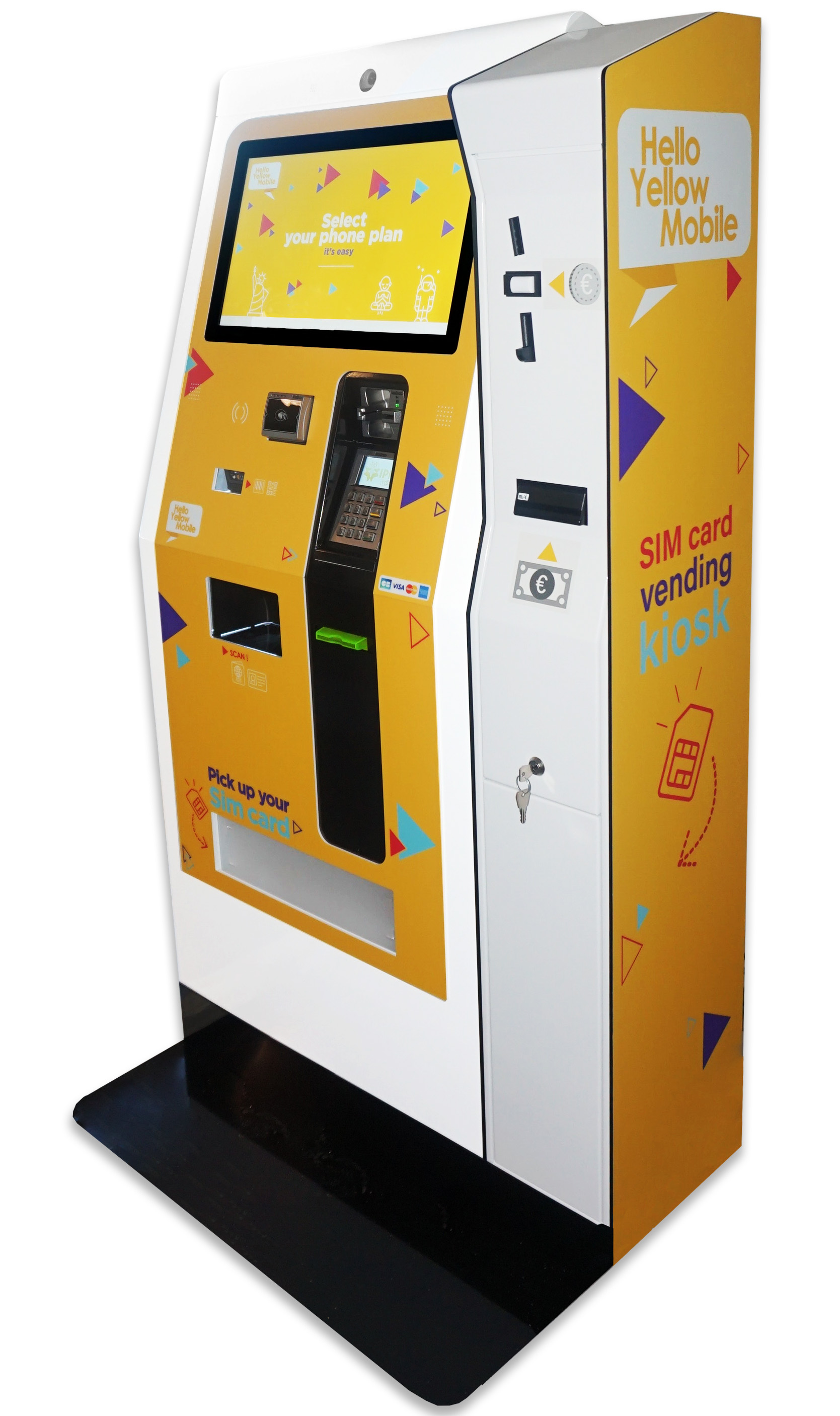 Borne EK3000-distribution de cartes sim paiement carte bancaire, mobile et especes